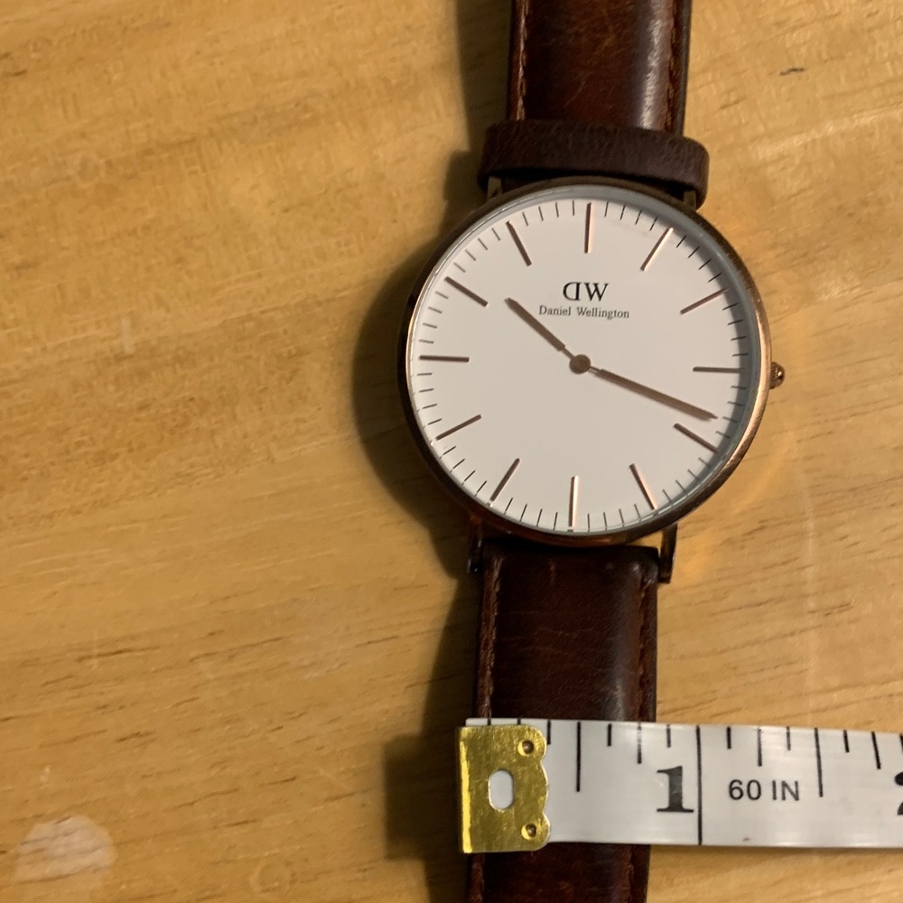 Daniel Wellington Classic White Dial Watch with Brown Leather Strap Rose Gold - Picture 9 of 11